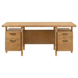 Roldan 69-inch 4-drawer Computer Desk with File Drawer Light Ash