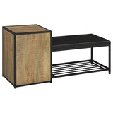 Martino Shoe Storage Entryway Bench with Cabinet Mango and Black