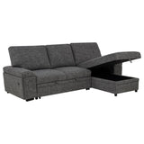 Demko Sleeper Sectional Sofa with Speaker and Storage Chaise Granite