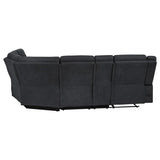 Hagen Upholstered Power Reclining Sectional Sofa Steel Grey