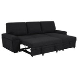 Demko Sleeper Sectional Sofa with Speaker and Storage Chaise Black