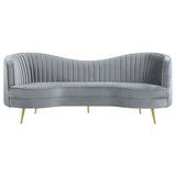 Sophia 3-piece Upholstered Channel Tufted Sofa Set Grey