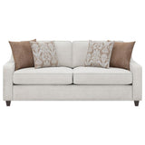 Christine 3-piece Upholstered Sloped Arm Sofa Set Beige