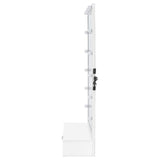 Spector 1-drawer Lighted Full-Length Floor Mirror White High Gloss