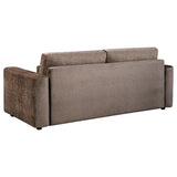 Amador 3-piece Chenille Upholstered Track Arm Sofa Set Chocolate