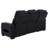 Zuma 3-Piece Dual Power Reclining Sofa Set with Bluetooth Black