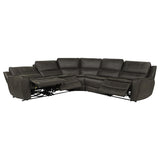 Marcell 5-Piece L-Shaped Modular Power Reclining Sectional Sofa Grey