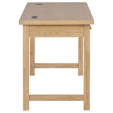 Vermes 55-inch 3-drawer Writing Desk with Power Outlet Light Ash