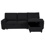 Demko Sleeper Sectional Sofa with Speaker and Storage Chaise Black