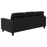 Scotland 3-piece Faux Leather Upholstered Sofa Set Black