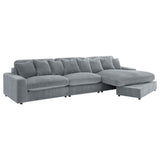 Blaine 3-Piece Corduroy Reversible Chaise Sectional Sofa Fog