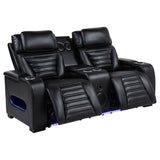 Zuma 3-Piece Dual Power Reclining Sofa Set with Bluetooth Black