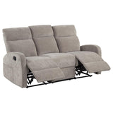 Hamilton 3-piece Chenille Manual Reclining Sofa Set Sand
