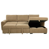 Pastrana Upholstered Sleeper Sectional Sofa RAF Chaise Camel