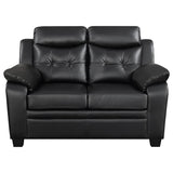 Finley 3-piece Upholstered Padded Arm Tufted Sofa Set Black