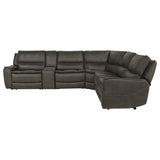 Marcell 6-Piece L-Shaped Power Reclining Sectional with Console Grey