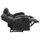 Hamilton 3-piece Chenille Manual Reclining Sofa Set Charcoal Grey
