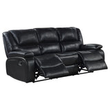 Camila 3-piece Upholstered Reclining Sofa Set Black