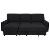 Demko Sleeper Sectional Sofa with Speaker and Storage Chaise Black
