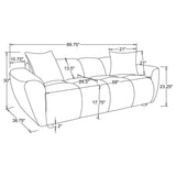 Destino 3-piece Chenille Splayed Arm Sofa Set Greige