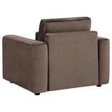 Amador 3-piece Chenille Upholstered Track Arm Sofa Set Chocolate