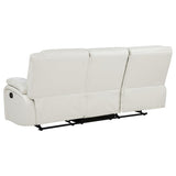 Camila 3-piece Upholstered Reclining Sofa Set White