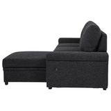 Demko Sleeper Sectional Sofa with Speaker and Storage Chaise Black