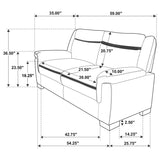 Arabella 3-piece Upholstered Padded Arm Sofa Set Grey