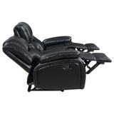 Camila 3-piece Upholstered Reclining Sofa Set Black