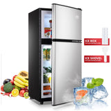 KRIB BLING 3.5 Cu.ft 2 Doors Compact Refrigerators with Freezers, Retro Design