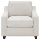 Christine 3-piece Upholstered Sloped Arm Sofa Set Beige