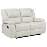 Camila 3-piece Upholstered Reclining Sofa Set White