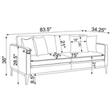 Apperson 3-piece Upholstered Track Arm Sofa Set Light Grey
