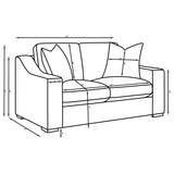 Ashlyn 3-piece Upholstered Track Arm Sofa Set Sand