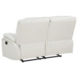Camila 3-piece Upholstered Reclining Sofa Set White