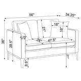 Apperson 3-piece Upholstered Track Arm Sofa Set Light Grey