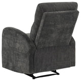 Hamilton 3-piece Chenille Manual Reclining Sofa Set Charcoal Grey