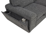 Demko Sleeper Sectional Sofa with Speaker and Storage Chaise Granite