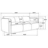 Dorset 3-piece Upholstered Round Track Arm Sofa Set Brown