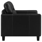 Scotland 3-piece Faux Leather Upholstered Sofa Set Black