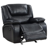 Camila 3-piece Upholstered Reclining Sofa Set Black