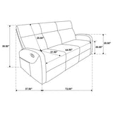 Hamilton 3-piece Chenille Manual Reclining Sofa Set Sand