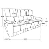 Greenfield 3-piece Power Reclining Sofa Set Saddle Brown