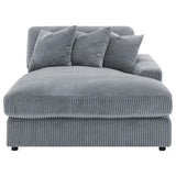 Blaine 3-Piece Corduroy Reversible Chaise Sectional Sofa Fog