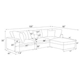 Serene 4-piece Upholstered Modular Sectional Sofa Charcoal