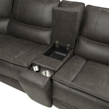 Marcell 6-Piece L-Shaped Power Reclining Sectional with Console Grey