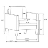 Ruth 3-piece Upholstered Track Arm Sofa Set Grey