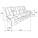 Camila 3-piece Upholstered Reclining Sofa Set White