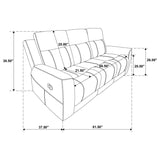 Brentwood 3-piece Upholstered Reclining Sofa Set Charcoal