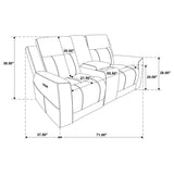 Kennett 3-piece Chenille Power Reclining Sofa Set Dark Grey